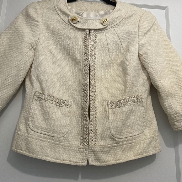 Trina Turk Cream Tweed Blazer - Picture 2 of 16